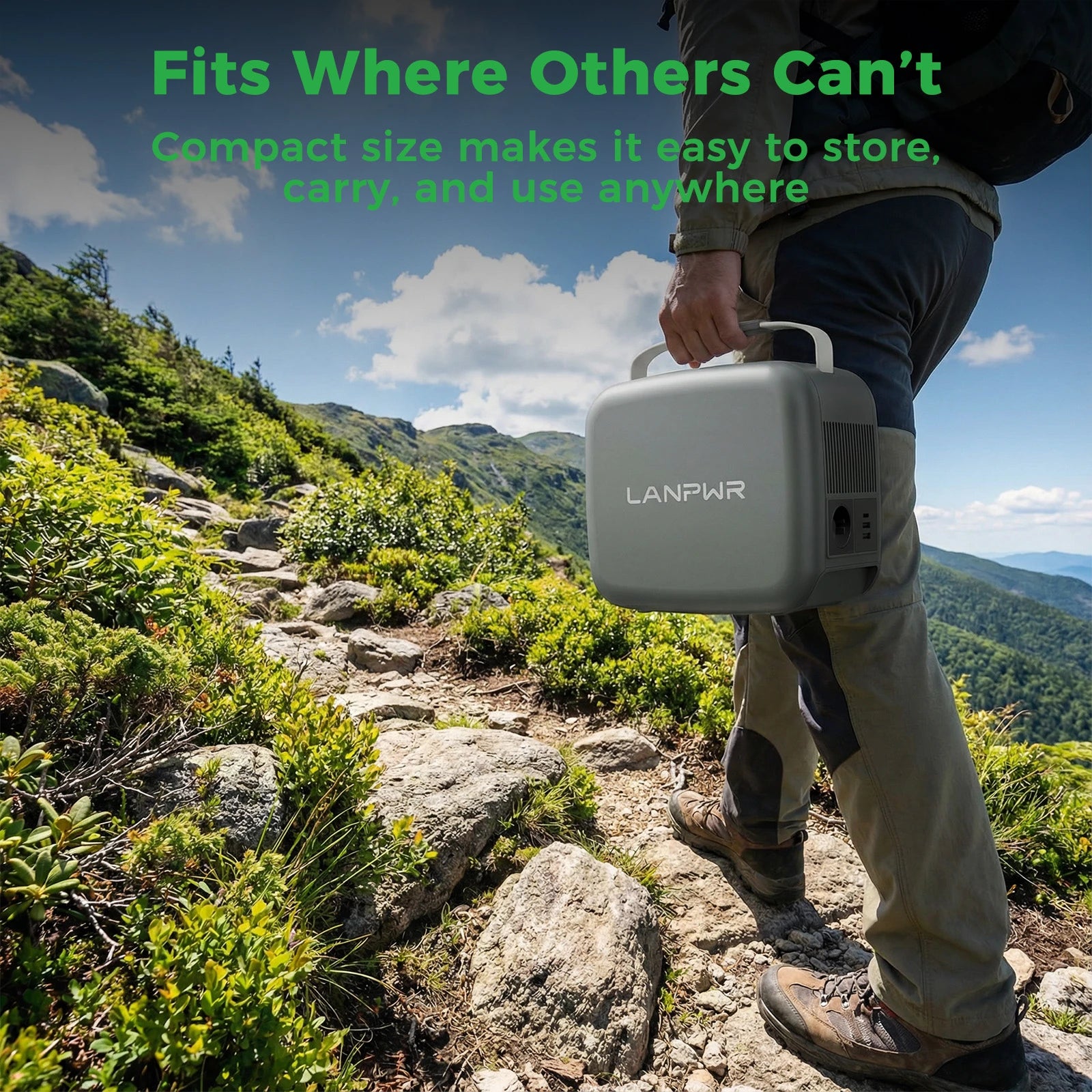 LANPWR D3-1000 Portable Power Station 1004Wh Capacity, 300W Load, Compact Design, Solar Charging