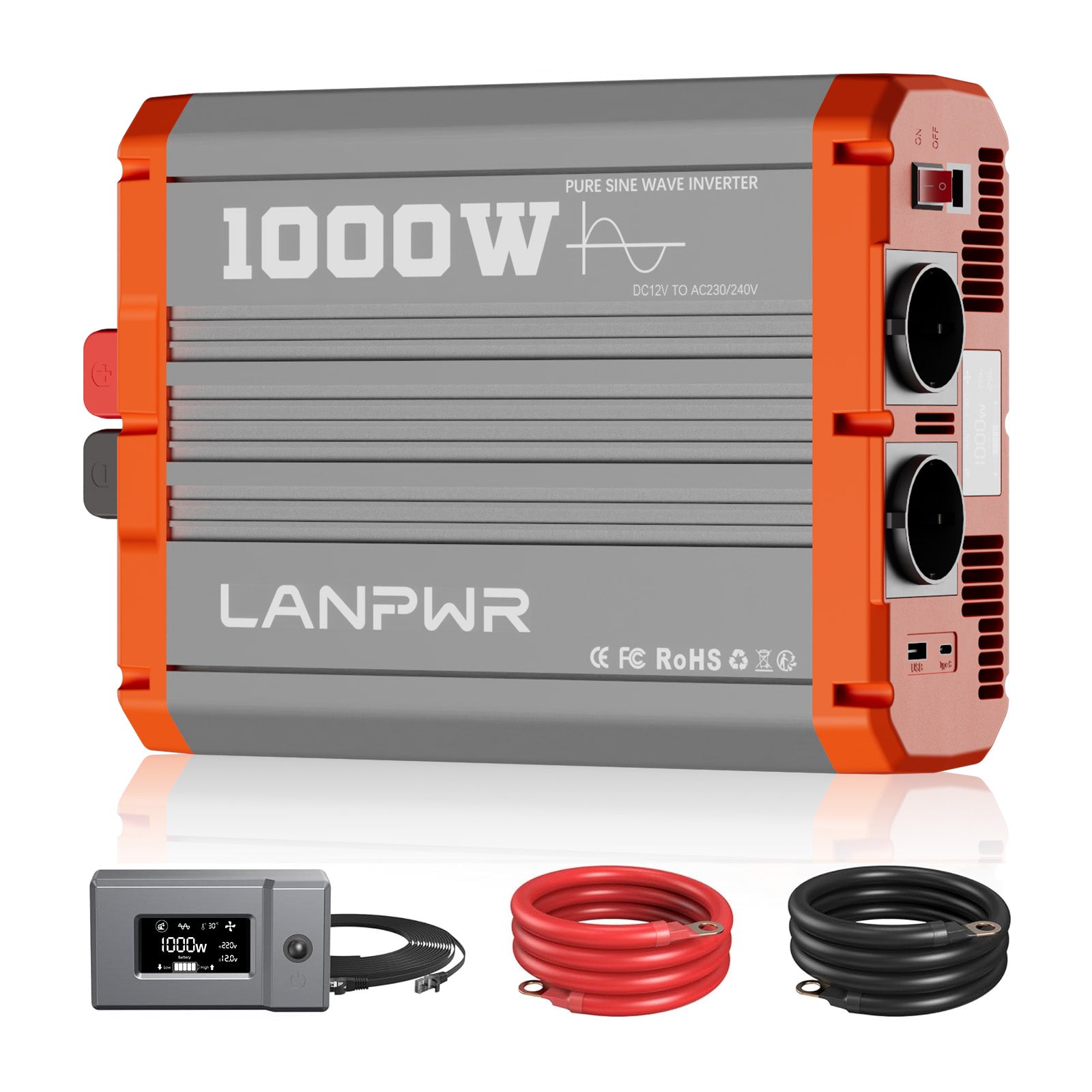 LANPWR 1000W 12V Pure Sine Wave Inverter