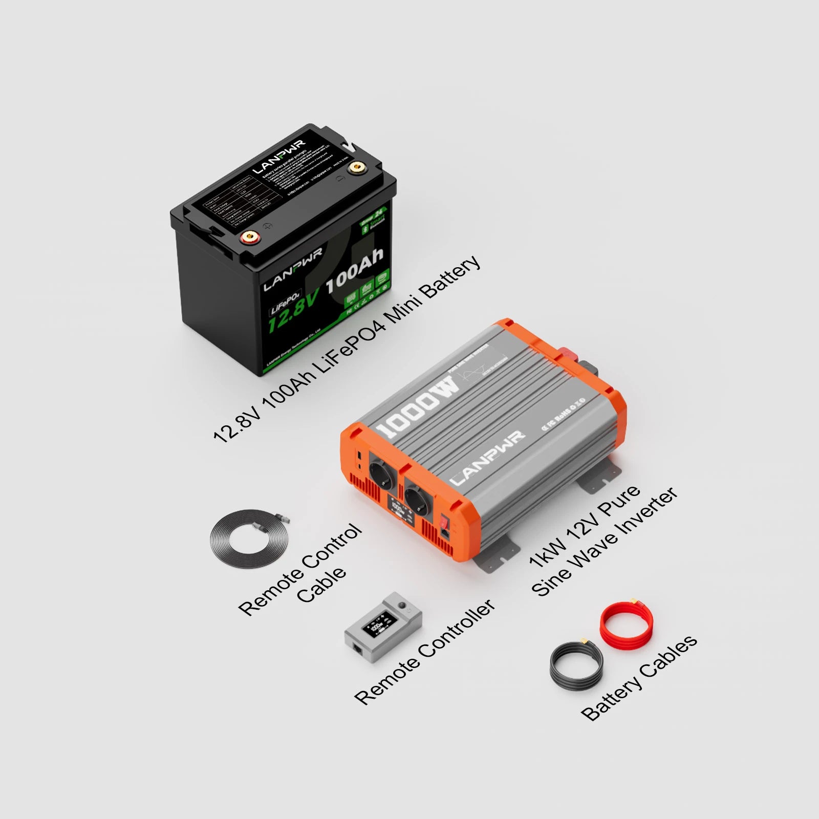 LANPWR 12V 100Ah G24 Mini Deep Cycle LiFePO4 Lithium Battery