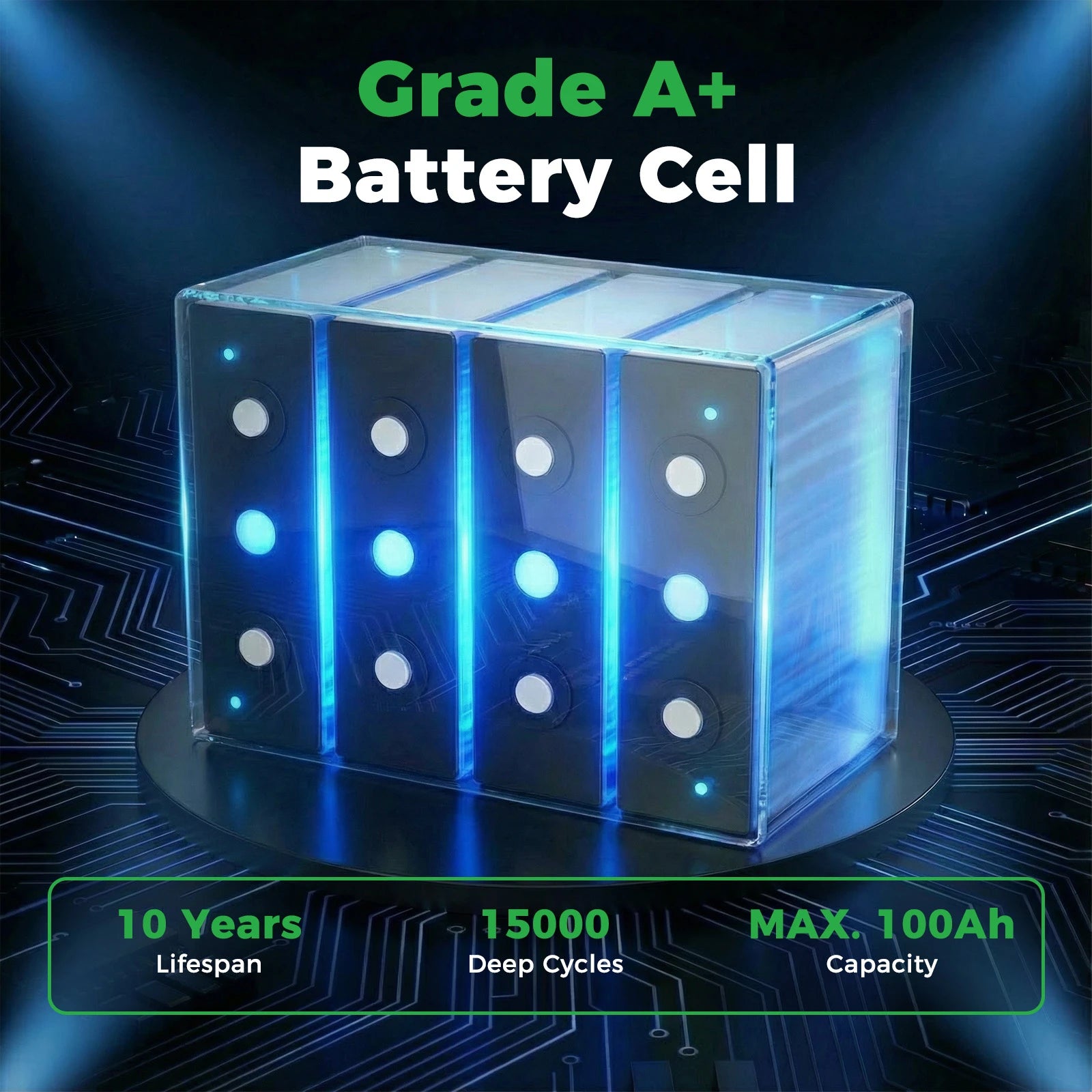 LANPWR 12V 100Ah G24 Mini Deep Cycle LiFePO4 Lithium Battery